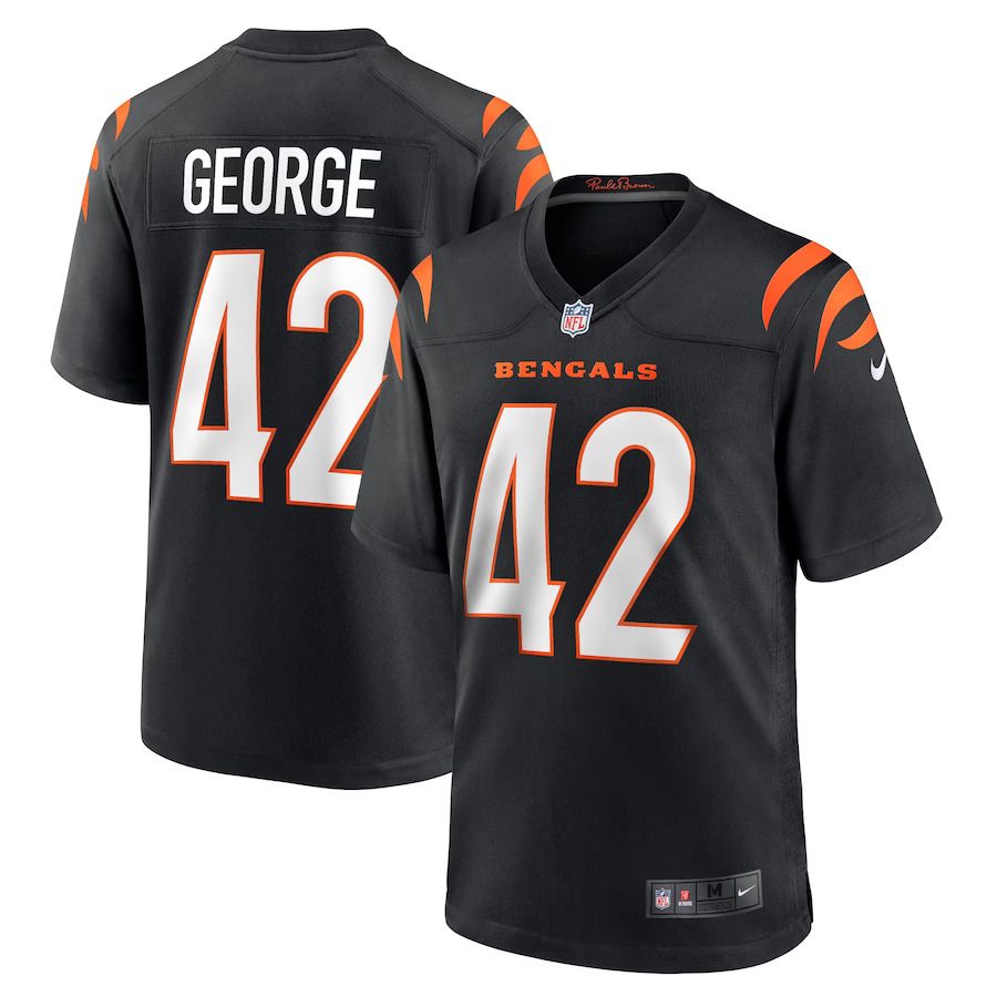 Men Cincinnati Bengals #42 Allan George Nike Black Game Player NFL Jersey